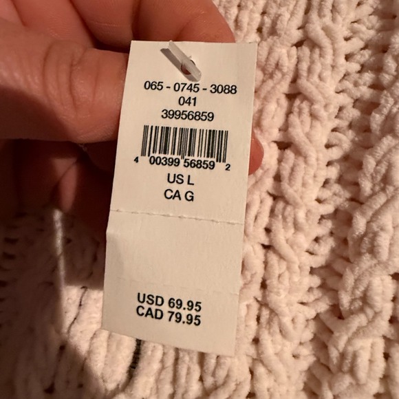 Aerie Cable Car Quarter Zip Sweater Beige Size L Oversized Cozy  Preppy NWT - Picture 5 of 7